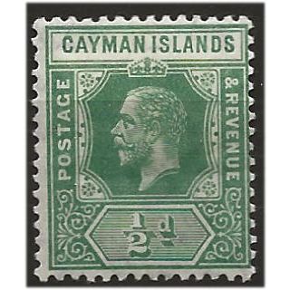 Cayman Isalnds 1912 SG41 1/2d Green Mounted Mint . ..