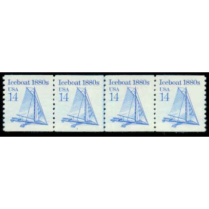 2134 14c Iceboat Very Fine MNH Dry Gum PNC 1/4 R0533