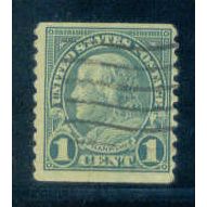 Used 597 1c Benjamin Franklin Barely Clears A16475