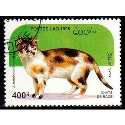 Laos 1995 Animals Cat 400k Used Stamp tl