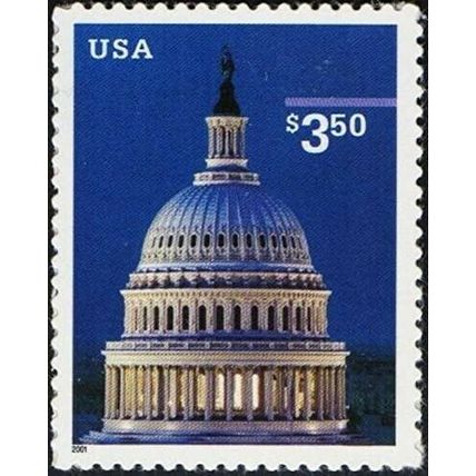 Capital Dome 2001 3.50 Priority Mail Postage Stamp Scott 3472