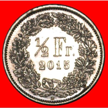 WITH STAR (1875-2022): SWITZERLAND★1/2 FRANC 2015B DIES 2+C★LOW START★NO RESERVE
