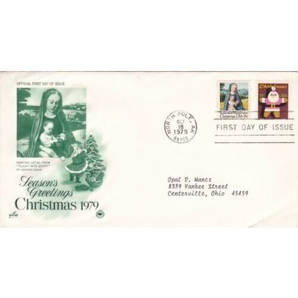 United States 1979 Christmas FDC North Pole Cancel typed VGC