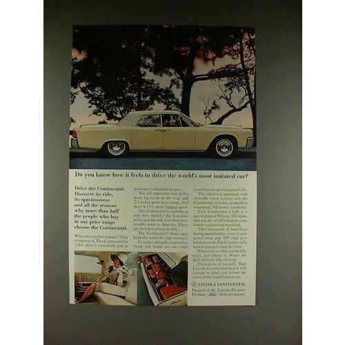 1964 Lincoln Continental Car Ad - How it Feels