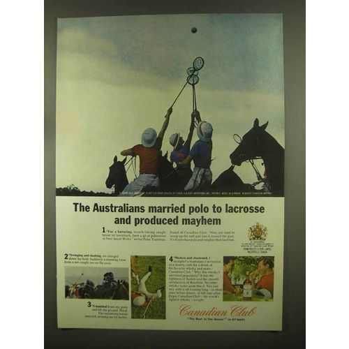 1965 Canadian Club Whisky Ad - Married Polo to Lacrosse