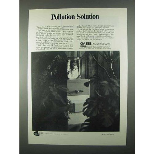 1967 Oasis Water Coolers Ad - Pollution Solution