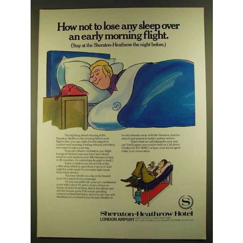 1980 Sheraton-Heathrow Hotel Ad - Not Lose Sleep