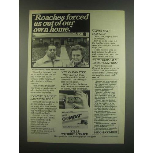 1985 Combat Roach Killer Ad - Forced Us Out of Home