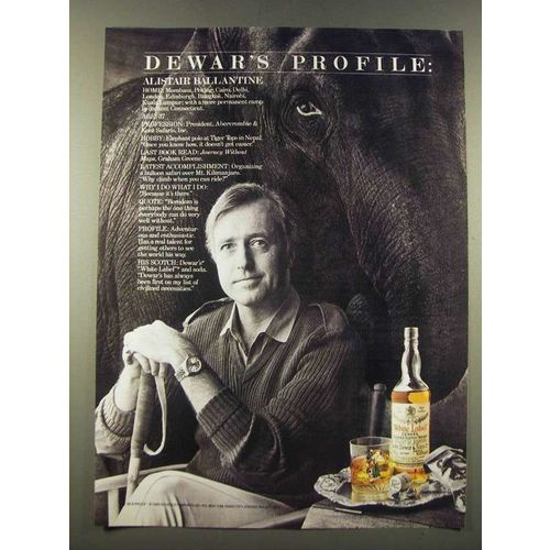 1986 Dewar's White Label Scotch Ad - Alistair Ballantine