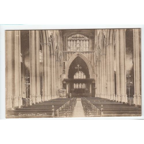 Cirencester Church Interior Gloucestershire Postcard Cecily Series C77