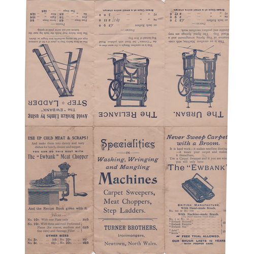 Turner Brothers Machines circa 1880 mangles mincers sweepers etc brochure