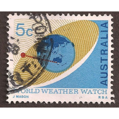 AUSTRALIA, World Weather Watch, blue 1968, 5c