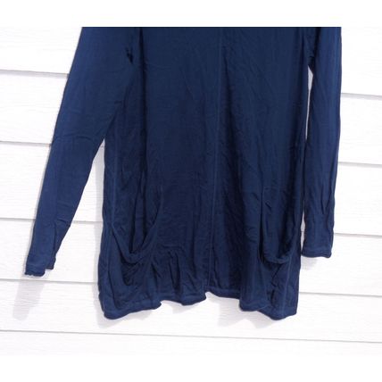 LOGO Lori Goldstein Slub Sweater Womens Medium Cotton Cashmere Blend Blue 009