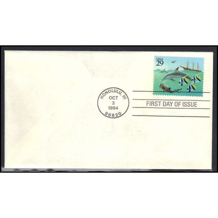 FDC 2864 29c Sea Life (No Cachet-U/A) Box0528