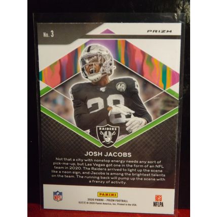 2020 Panini Prizm JOSH JACOBS (Raiders) Hype GREEN parallel #3