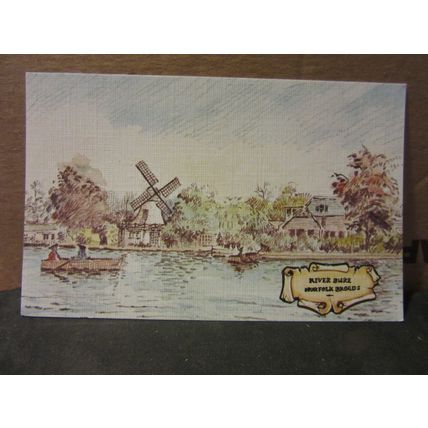 RIVER BURE, NORFOLK BROADS unused postcard by Colourmaster Old English Series =