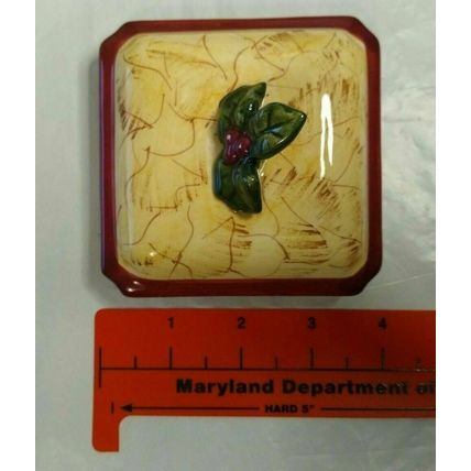 "Make The Season Bright" Ceramic Christmas Covered Candy Dish - NIB! Fast Ship!