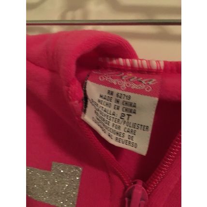 Diva Toddler Girls Child Pink Full Zip Hoodie Sweatshirt Jacket Size 2T