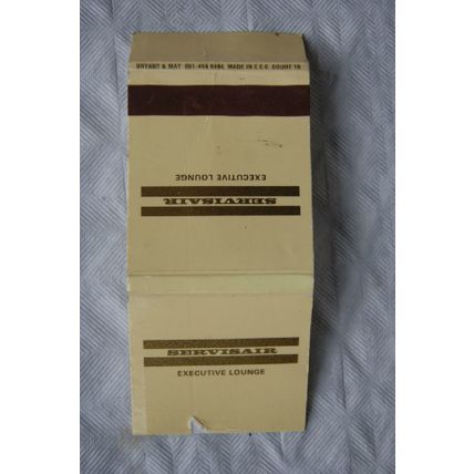 Matchbook cover Servisair Executive Lounge