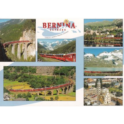 Bernina Express Switzerland Railway 6 Photo Postcard