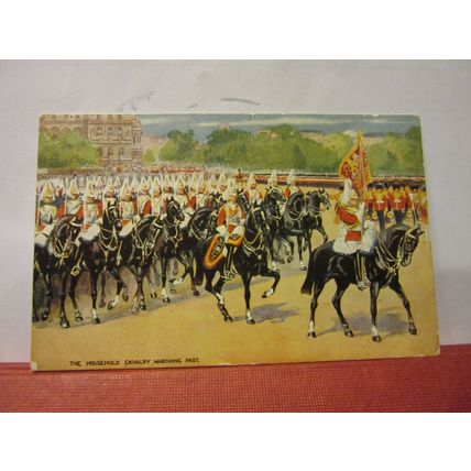 THE HOUSEHOLD CAVALRY, London unused postcard by R Tuck. Oilette 1936 military /