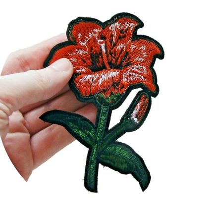 Flower Sew On Patch Flower Badge Decoration Motif Badges 12cm x 8cm Plant P405