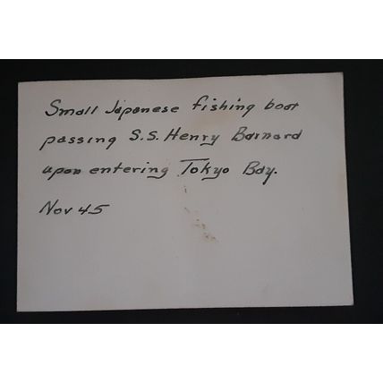 1945 WW ll US Airman Original Postwar 2"x3" Inch Photo Boat in Tokyo Bay Japan
