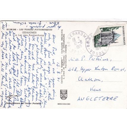 Gerardmer Lac et Ramberchamp France Postcard posted 1971 creased