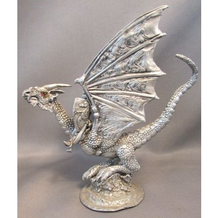 RARE 1985 DRAGON RIDER KNIGHT Stefan Tofano #7795 Pewter Dragon TSR D&D