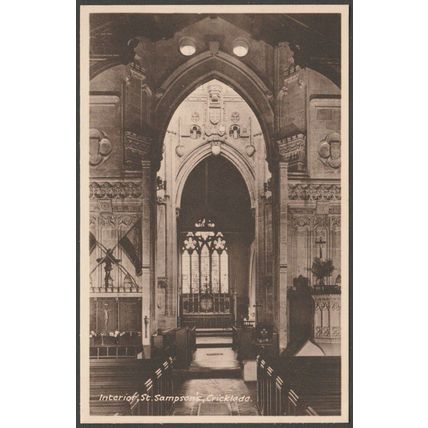 Interior, St Sampson's Church, Cricklade, Wiltshire, c.1930 - Wyndham Postcard