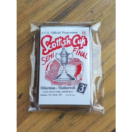 1951 Scottish Cup Semi Final Programme Cover fridge magnet - Hibs v Motherwell