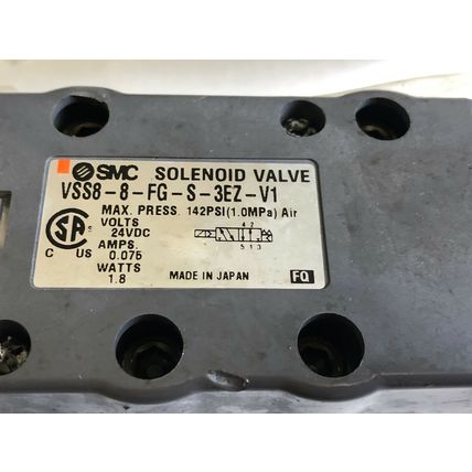 NEW SMC VSS8-8-FG-D-3EZ-V1 PNEUMATIC SOLENOID VALVE DC21-26V, 24 VDC,Sr