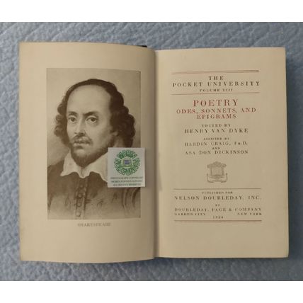 1924 THE POCKET UNIVERSITY VOLUME XIII POETRY editor HENRY VAN DYKE
