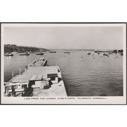 View from the Lounge, King's Hotel, Falmouth, Cornwall, c.1950s - Eversheds RPPC
