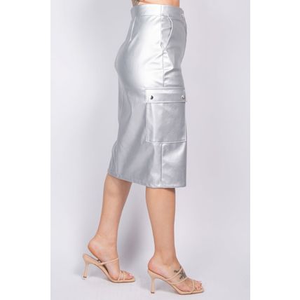 Faux Leather High-rise Cargo Skirt
