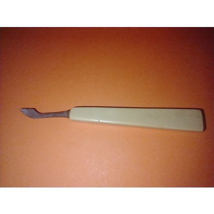 Antique Manicure Ivory & RED Tone Bakelite Handle Tools Knife, ROACH CLIP