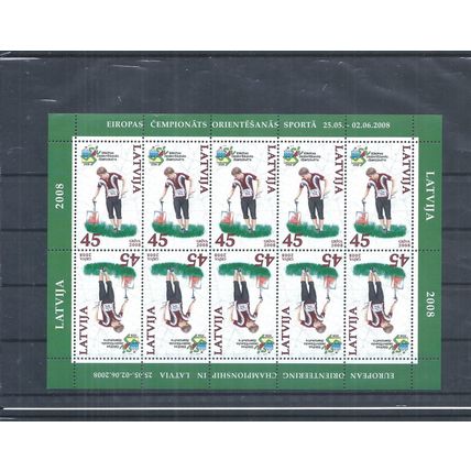 Latvia Stamps 2008 European Orienteering Championship sheet MNH (AQ801)