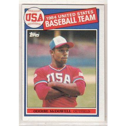 1985 Topps Baseball card 400 Oddibe McDowell USA Team RC