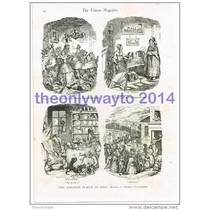 Greatest Plague of Life (2), George Cruikshank, Book Illustration, c1895