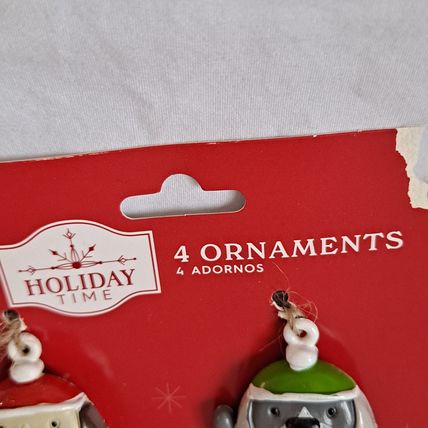 Lot 7 DOG Christmas ORNAMENTS Holiday Time Puppy 2" Holiday Decor