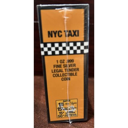 1 Oz Silver Collectible 2024 NYC Yellow Taxi Cab Checker (Sealed)