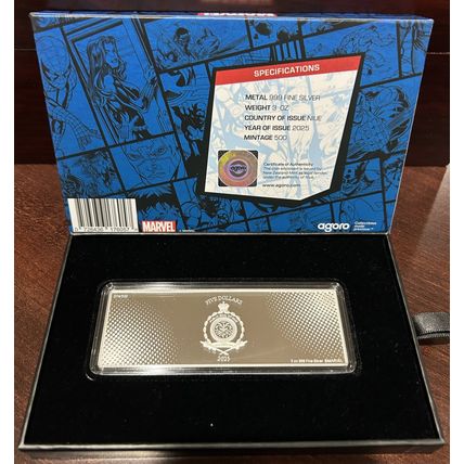 3 Oz Silver Collectible Marvel Heroes Villains: Spider-Man vs. Venom #074 Of 500