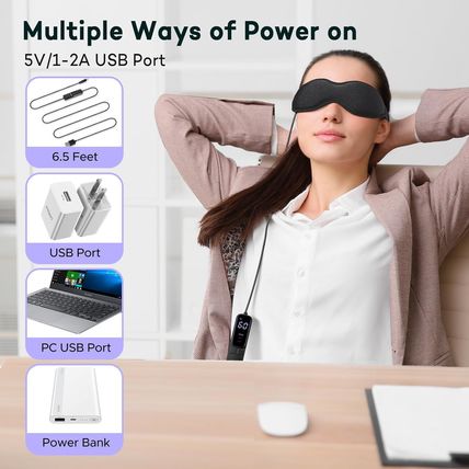 Umisleep Heated Eye Mask with USB Electric Heating Pad, Storage Bag - Soothing W
