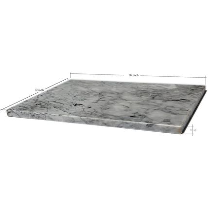 Premium Non-Stick Marble Pastry Cutting Board Slab 15 3/4" X 11 3/4” with No-Sli