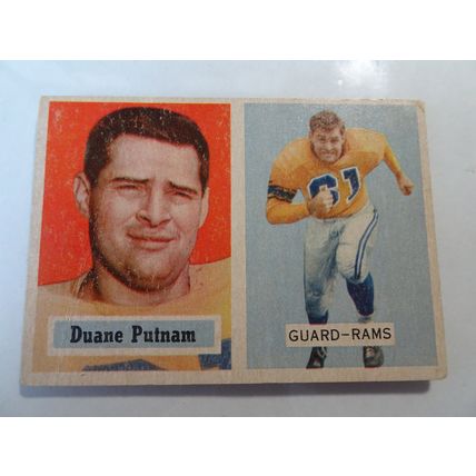 1957 Topps Football Card # 087 Duane Putnam Good (2) Los Angeles Rams