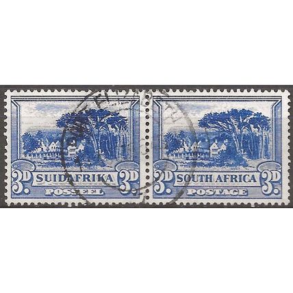 South Africa 1933 SG45c 3d Blue Fine Used PAIR. . .