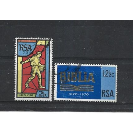 SouthAfrica.150th Anniv Bible Society of South Africa set of 2.Fine Used.Aug25a
