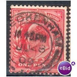 GB stamps 1902-10 KEV11 - 1d SG219 Beckenham 41