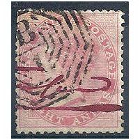 India 1868.SG74 8a Pale Rose Good/Fine Used.