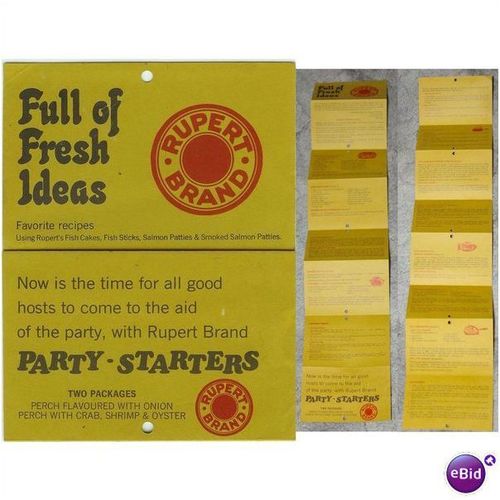 RUPERT BRAND Party Starters Fresh Full of Ideas Recipes fold-out Free S/H